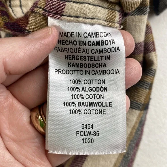 Legendary Whitetails Buck Camp Grandpa Plaid Button Up Flannel Shirt Mens 2XT - Picture 10 of 14